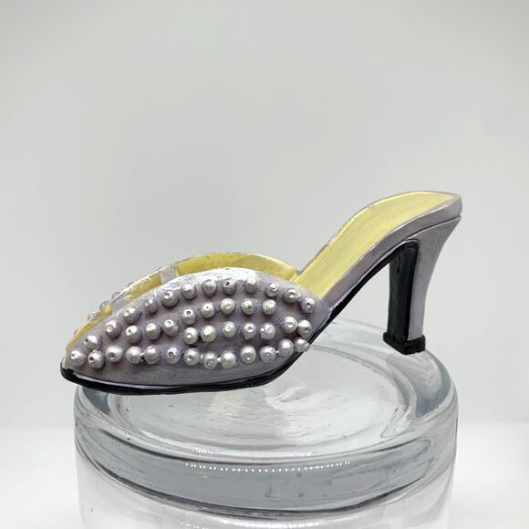 Collectible Miniature Shoe Decoration Silver and Pearl - Picture 1 of 12